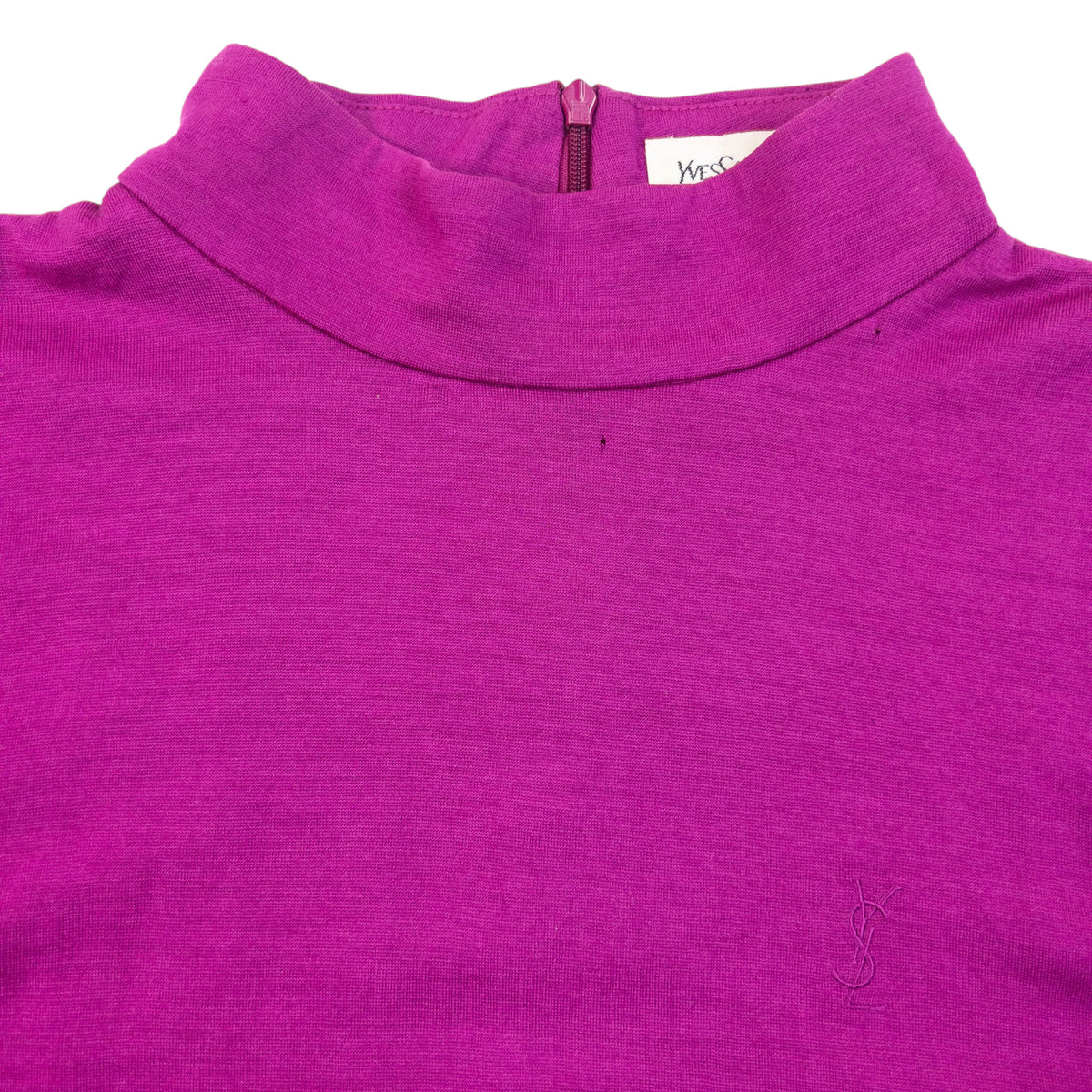 Vintage 2000s YSL Yves Saint Laurent Long Sleeve Turtleneck Top in purple (wool), photo 3