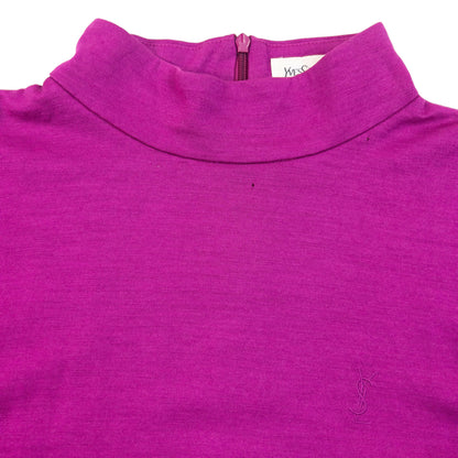 Vintage 2000s YSL Yves Saint Laurent Long Sleeve Turtleneck Top in purple (wool), photo 3