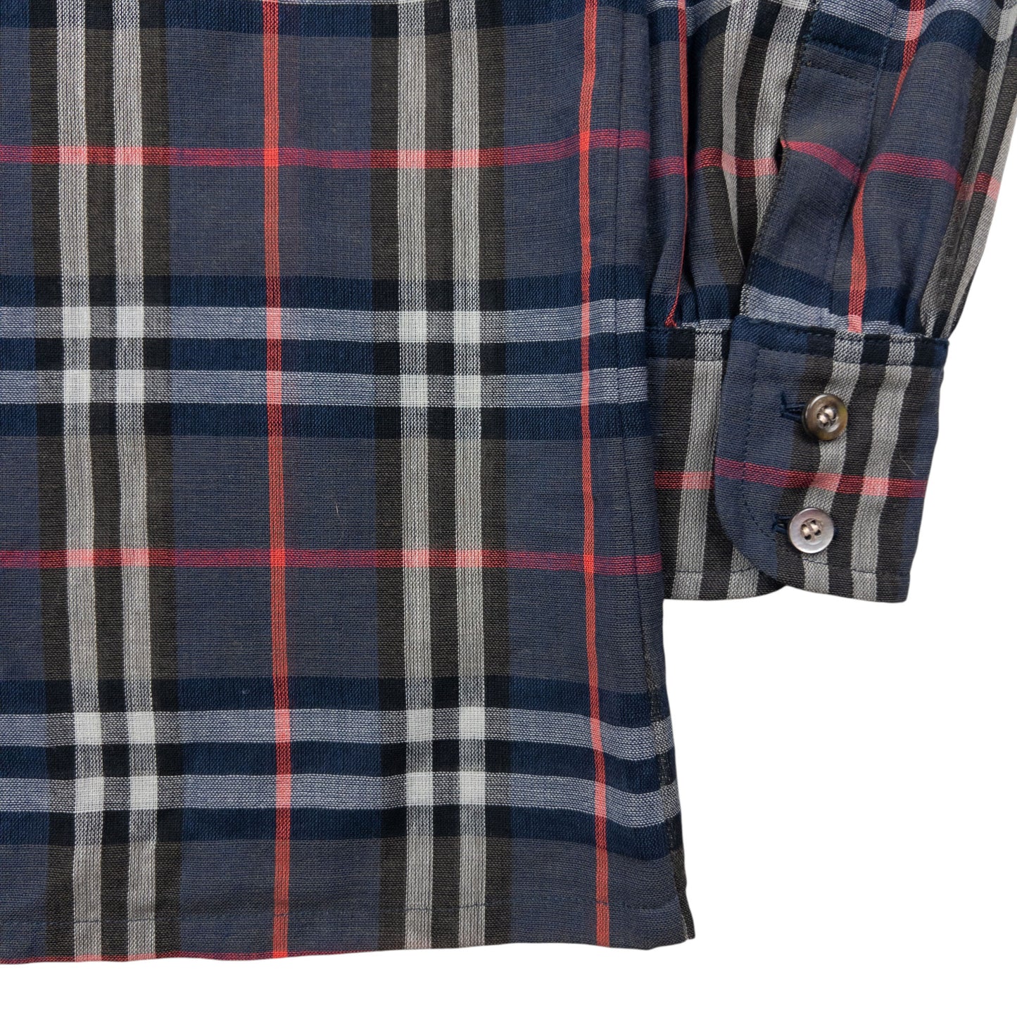 Vintage 80s Burberry Nova Check Lightweight Long Sleeve Button Up Shirt Size S