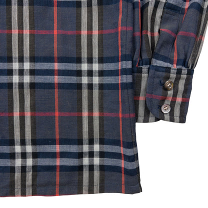 Vintage 80s Burberry Nova Check Lightweight Long Sleeve Button Up Shirt Size S
