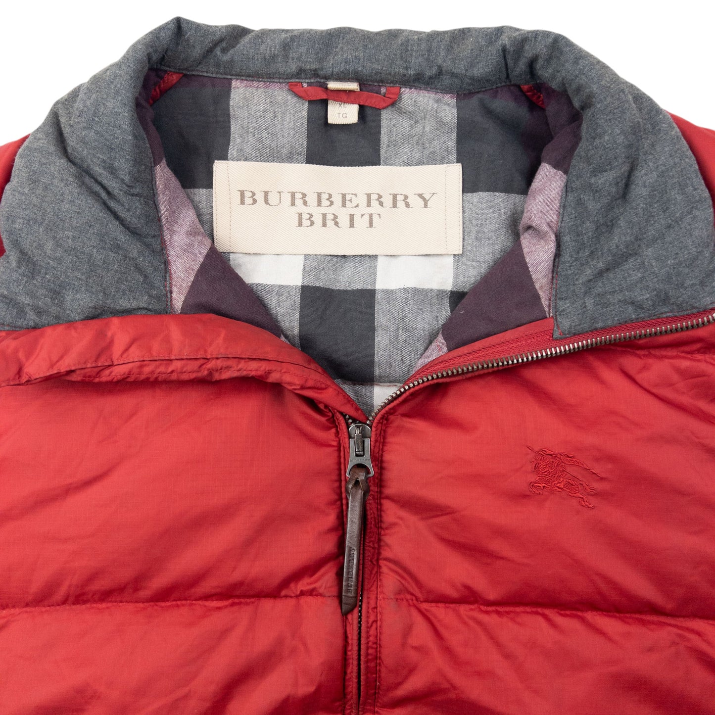 Vintage Burberry Brit Zip Up Puffer Gilet Size XL