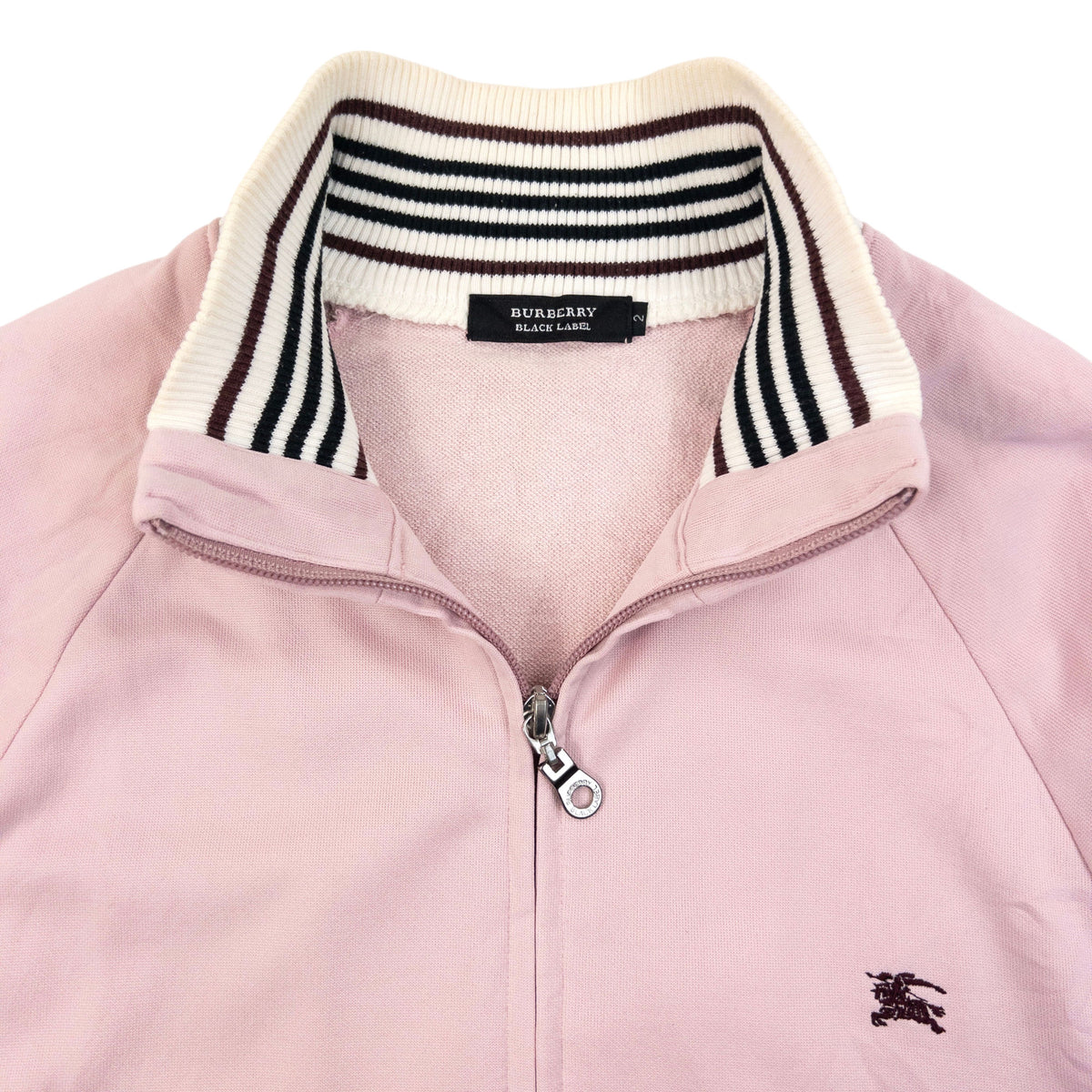 Vintage 2000s Burberry Black Label Zip Up Sweatshirt in pink, photo 3