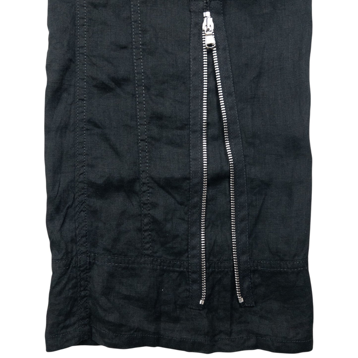 Vintage Armani Jeans Zip Detail Linen Trousers Size W31