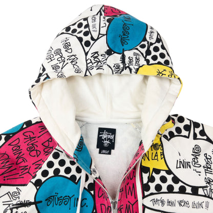 Vintage 2000s Stussy Speech Bubble Zip Up Hoodie Size L