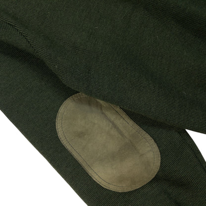 Vintage 90s Burberry Suede Patch Wool Jumper Size M