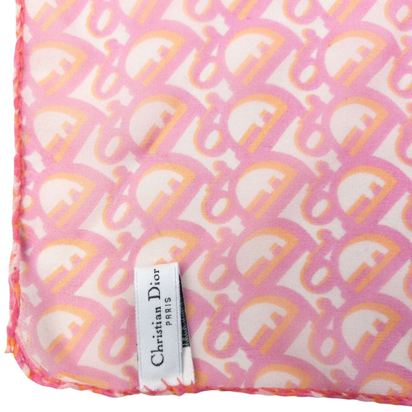 Vintage 2000s Dior Monogram Sheer Silk Scarf