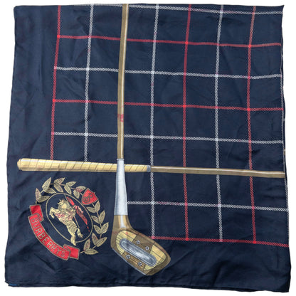 Vintage 90s Burberry Golf Club Silk Scarf