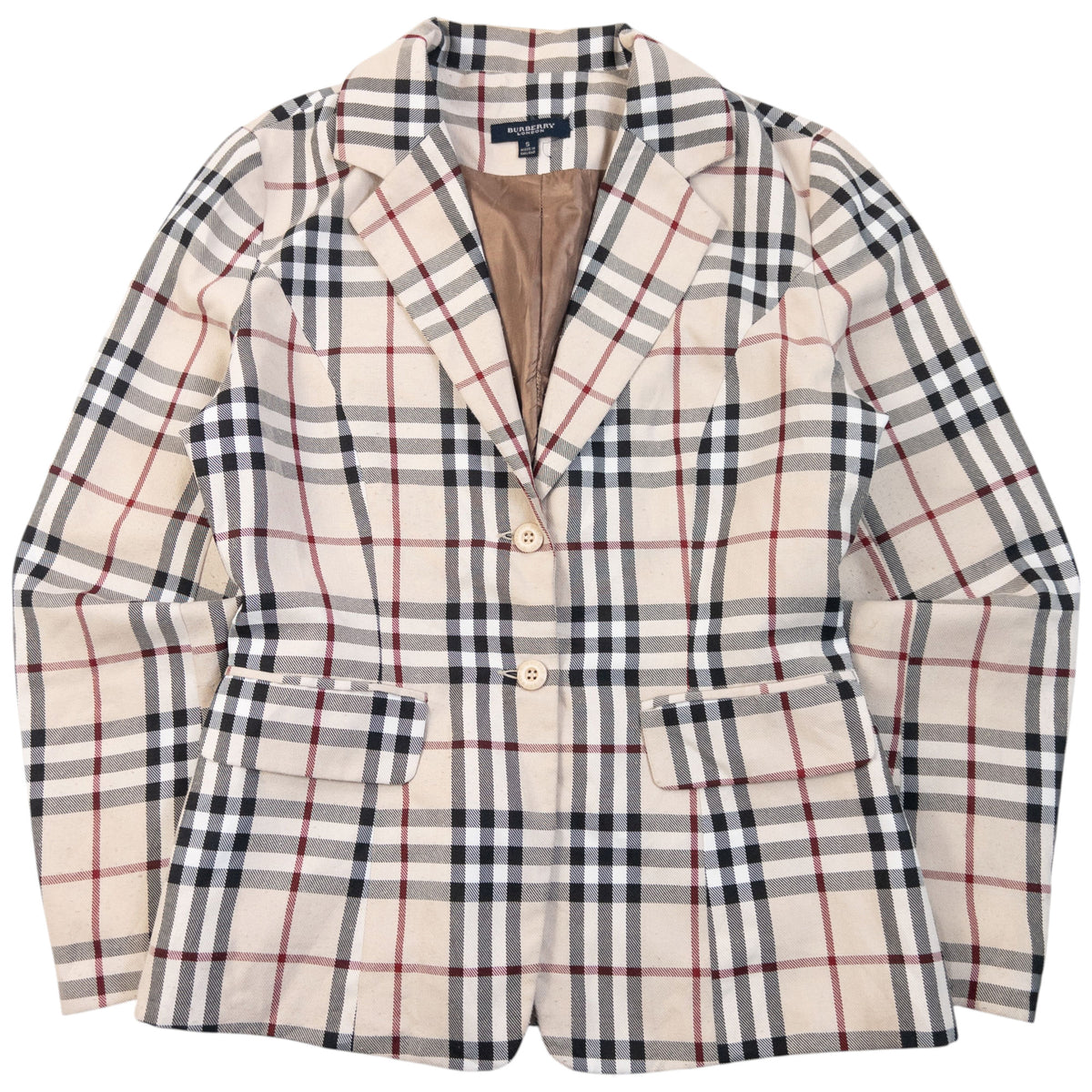 Vintage 2000s Burberry Nova Check Blazer Jacket Womens Size S