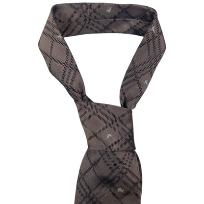 Vintage Burberry Nova Check Monogram Silk Tie