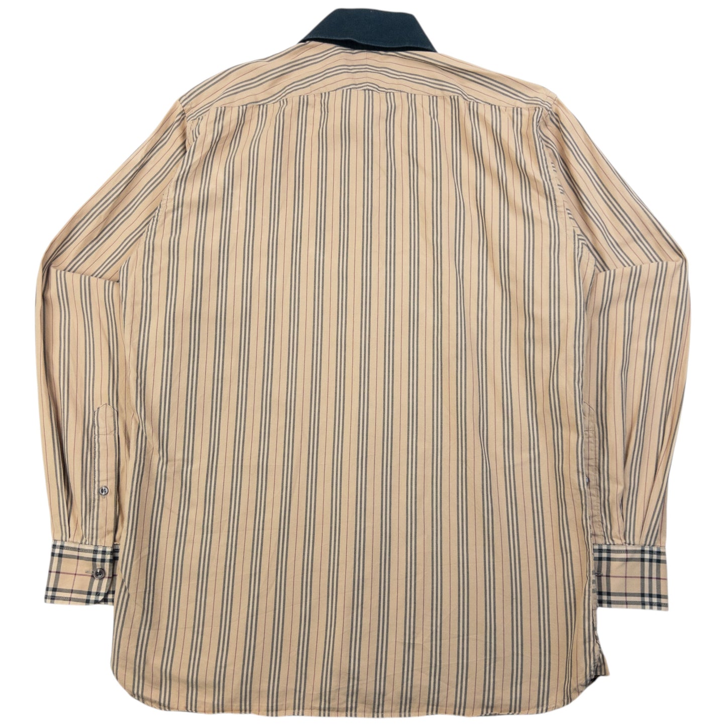 Vintage 2000s Burberry Nova Check Stripe Long Sleeve Button Up Shirt Size M