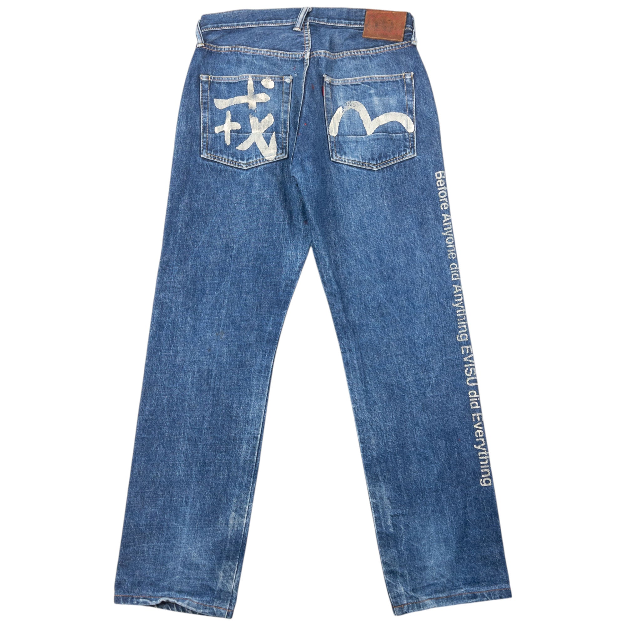 Vintage 2000s Evisu Gull Symbol Text Japanese Denim Jeans Size W31