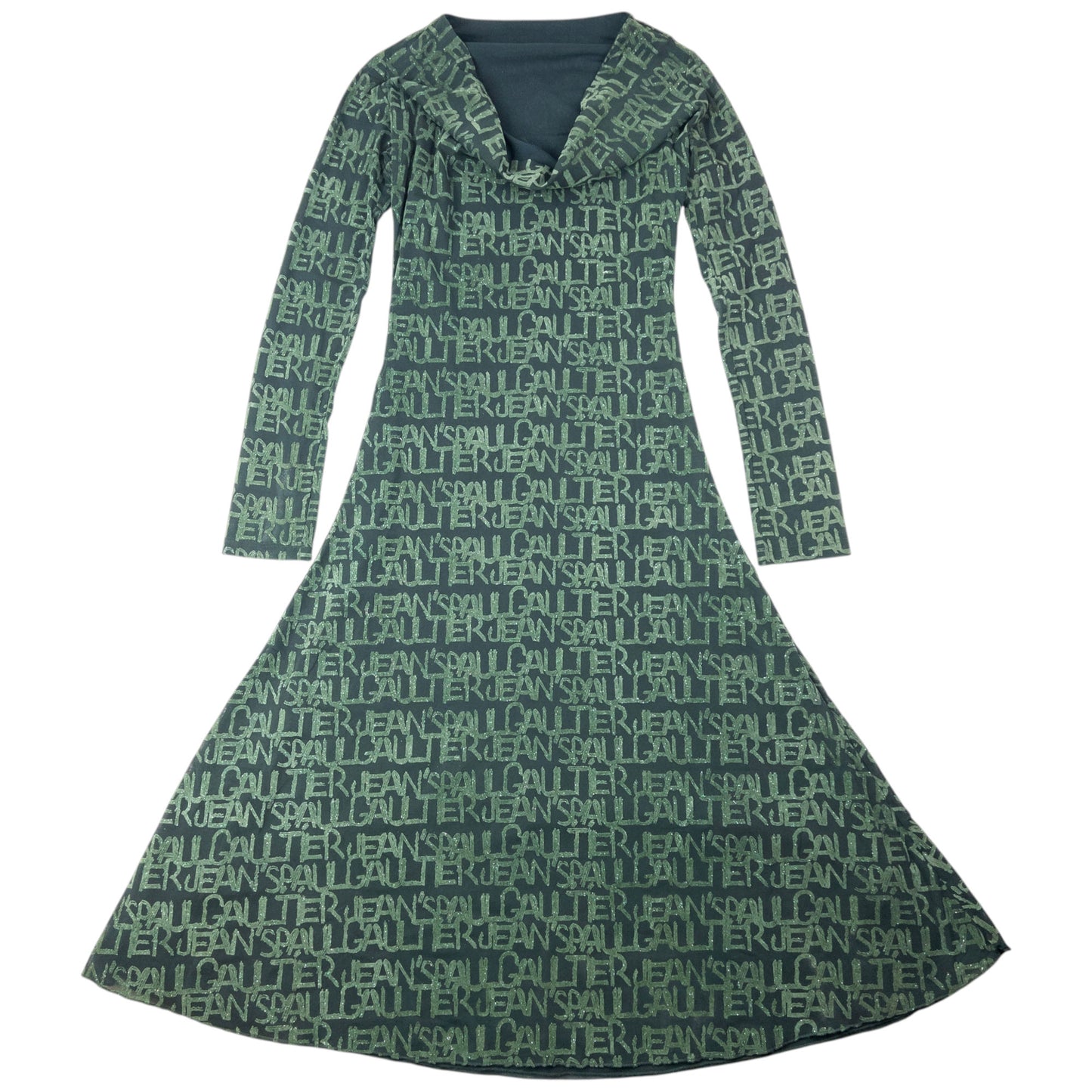 Vintage 2000s Jean Paul Gaultier Mesh Monogram Long Sleeve Dress Womens Size S