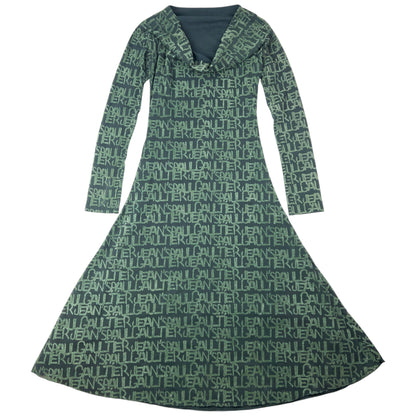 Vintage 2000s Jean Paul Gaultier Mesh Monogram Long Sleeve Dress Womens Size S