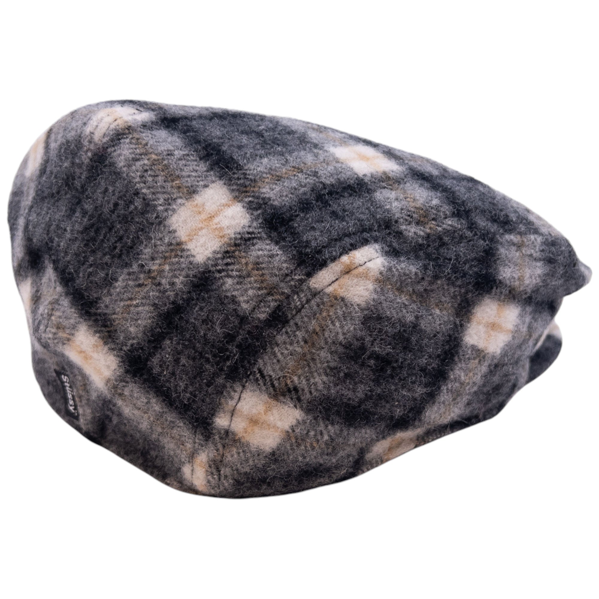 Vintage Stussy Checkered Wool Flat Cap Hat