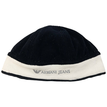 Vintage Armani Jeans Embroidered Fleece Beanie Hat