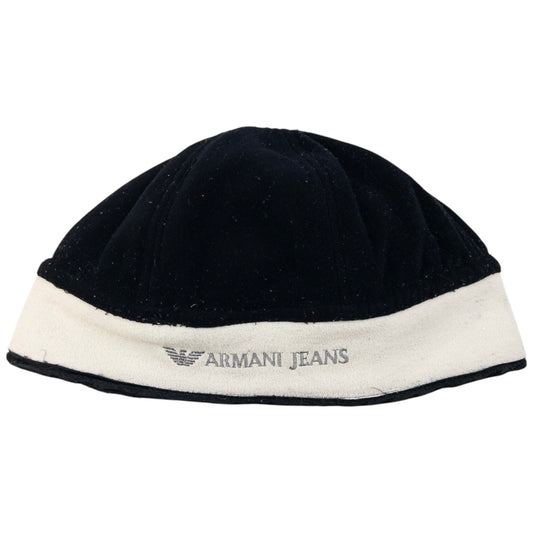 Vintage Armani Jeans Embroidered Fleece Beanie Hat