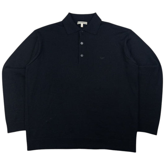 Vintage Emporio Armani Wool Polo Jumper Size L