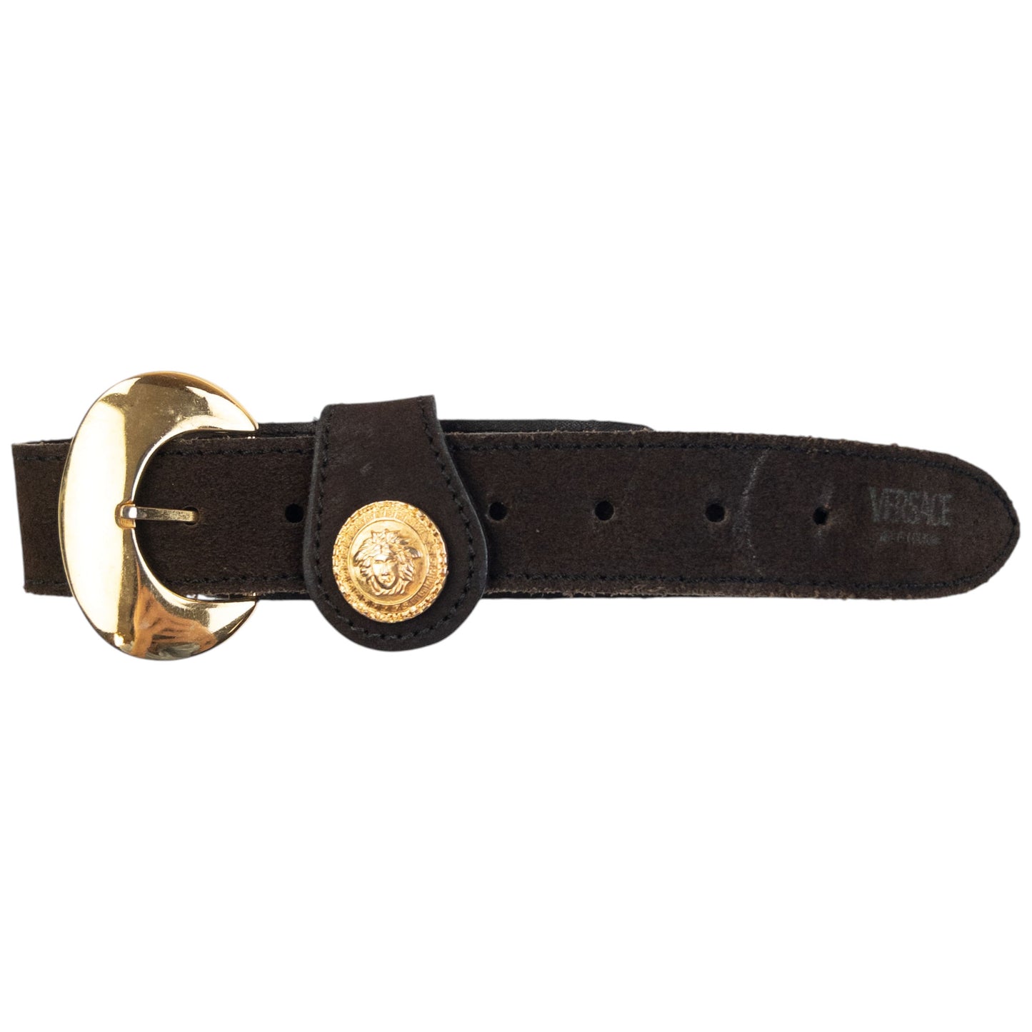 Vintage 90s Versace Jeans Couture Suede Leather Belt Size M