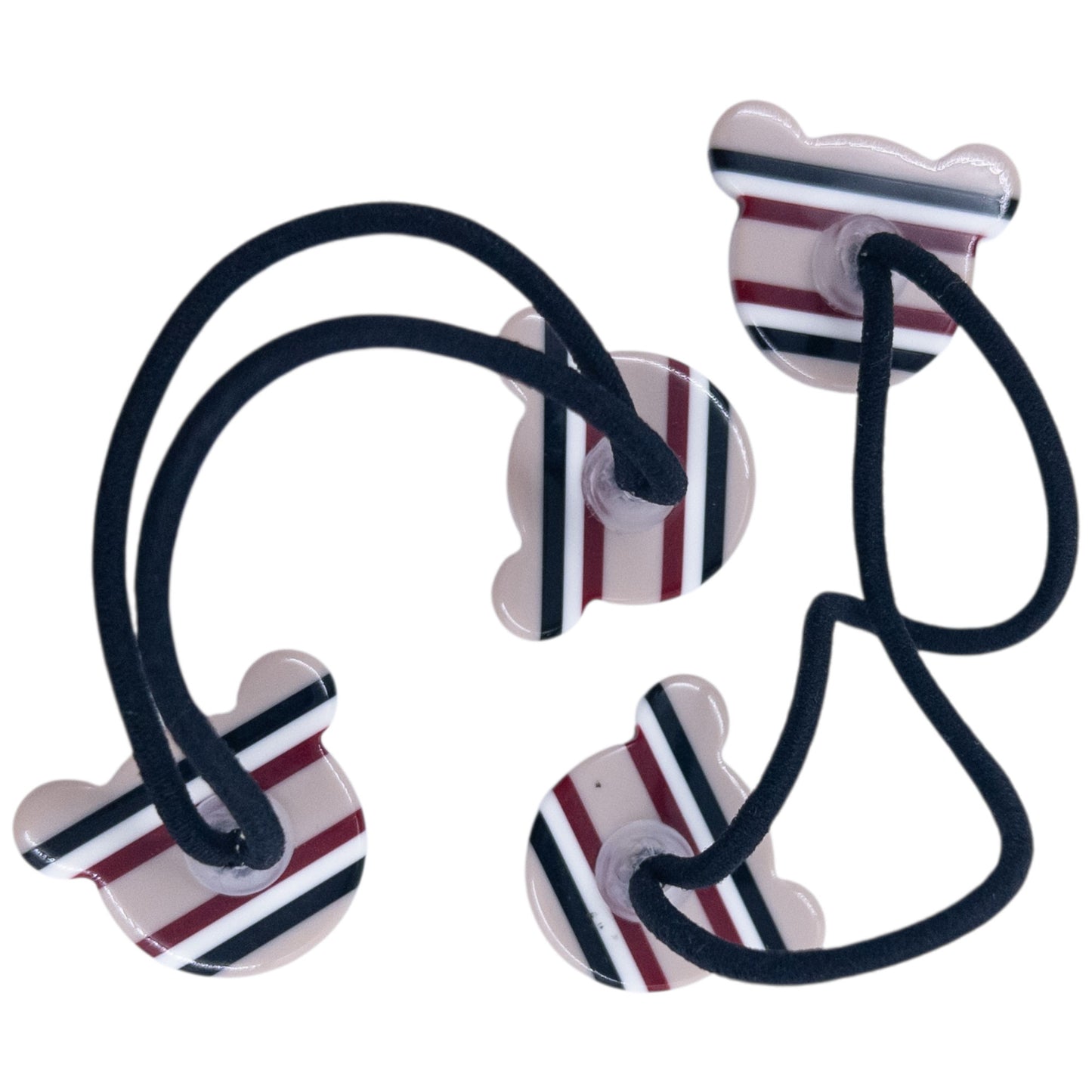 Vintage 2000s Burberry Nova Stripe Bear Hair Ties