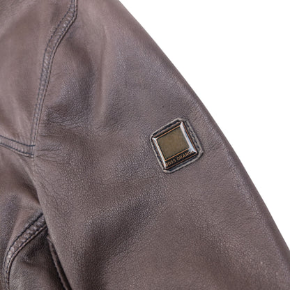 Vintage 90s Hugo Boss Zip Up Leather Jacket Size M
