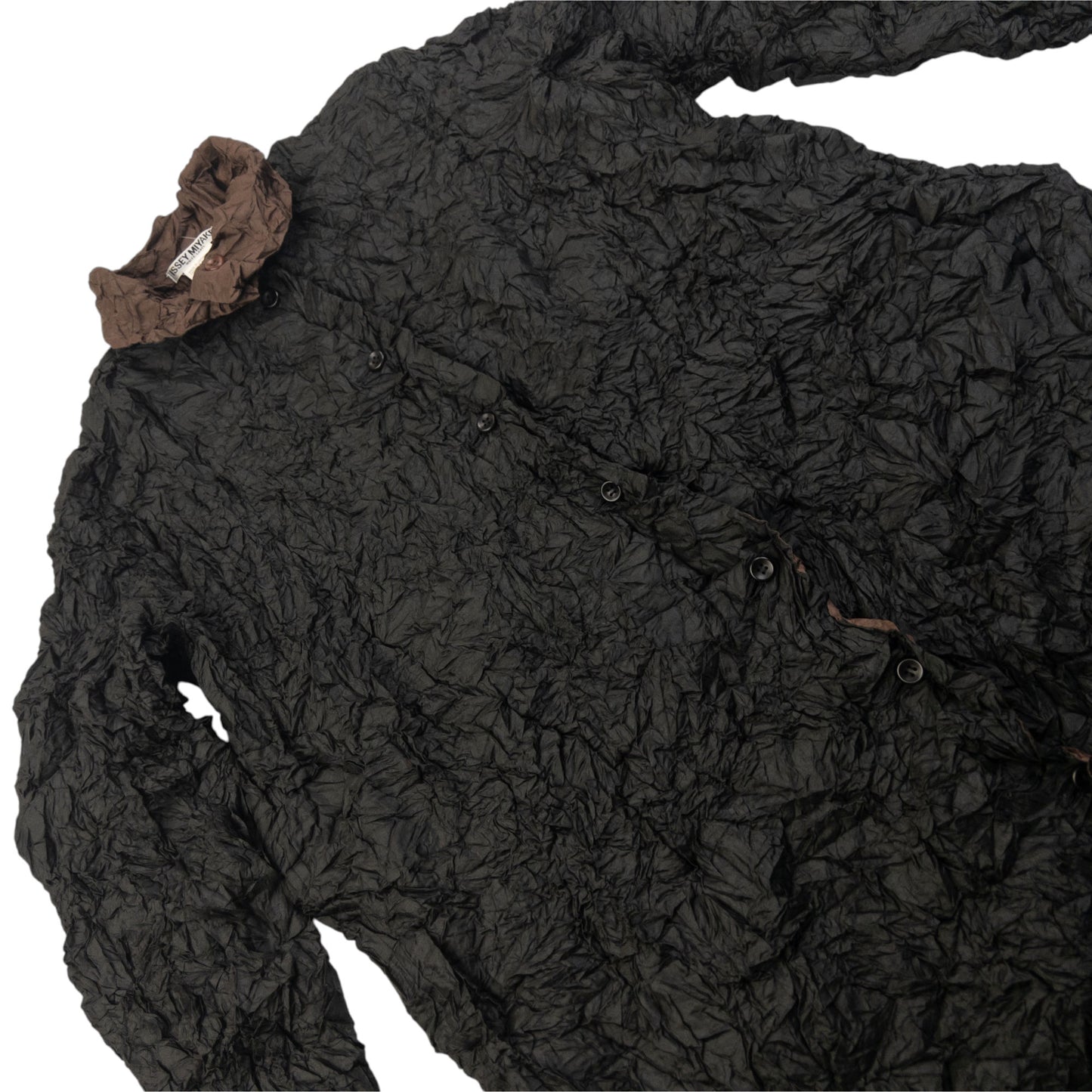Vintage 90s Issey Miyake Reversible Button Up Crinkle Jacket Size M