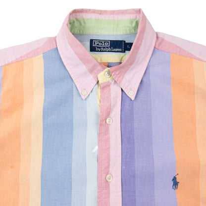 Vintage 90s Polo Ralph Lauren Striped Long Sleeve Button Up Shirt Size XL