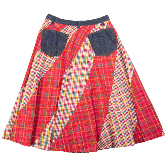 Vintage 2000s Dolce & Gabbana Patchwork Checkered Skirt Womens Size W26