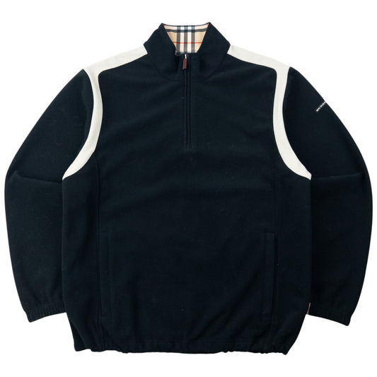 Vintage 2000s Burberry Golf Q Zip Fleece Sweatshirt Size M