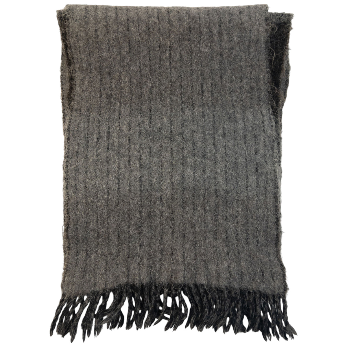 Vintage 2000s Issey Miyake Striped Wool Tassel Scarf