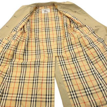 Vintage 90  Burberry Nova Check Lined Belt Waist Trench Jacket Womens Size M