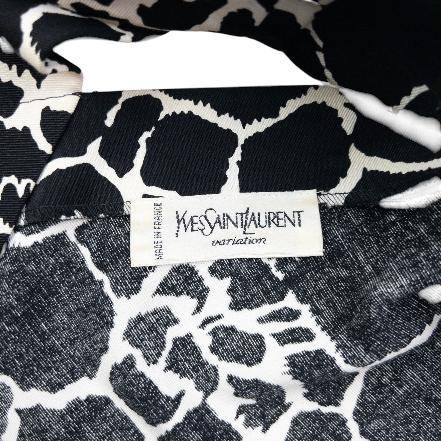Vintage 80s YSL Yves Saint Laurent Giraffe Print Belt Waist Dress Womens Size L