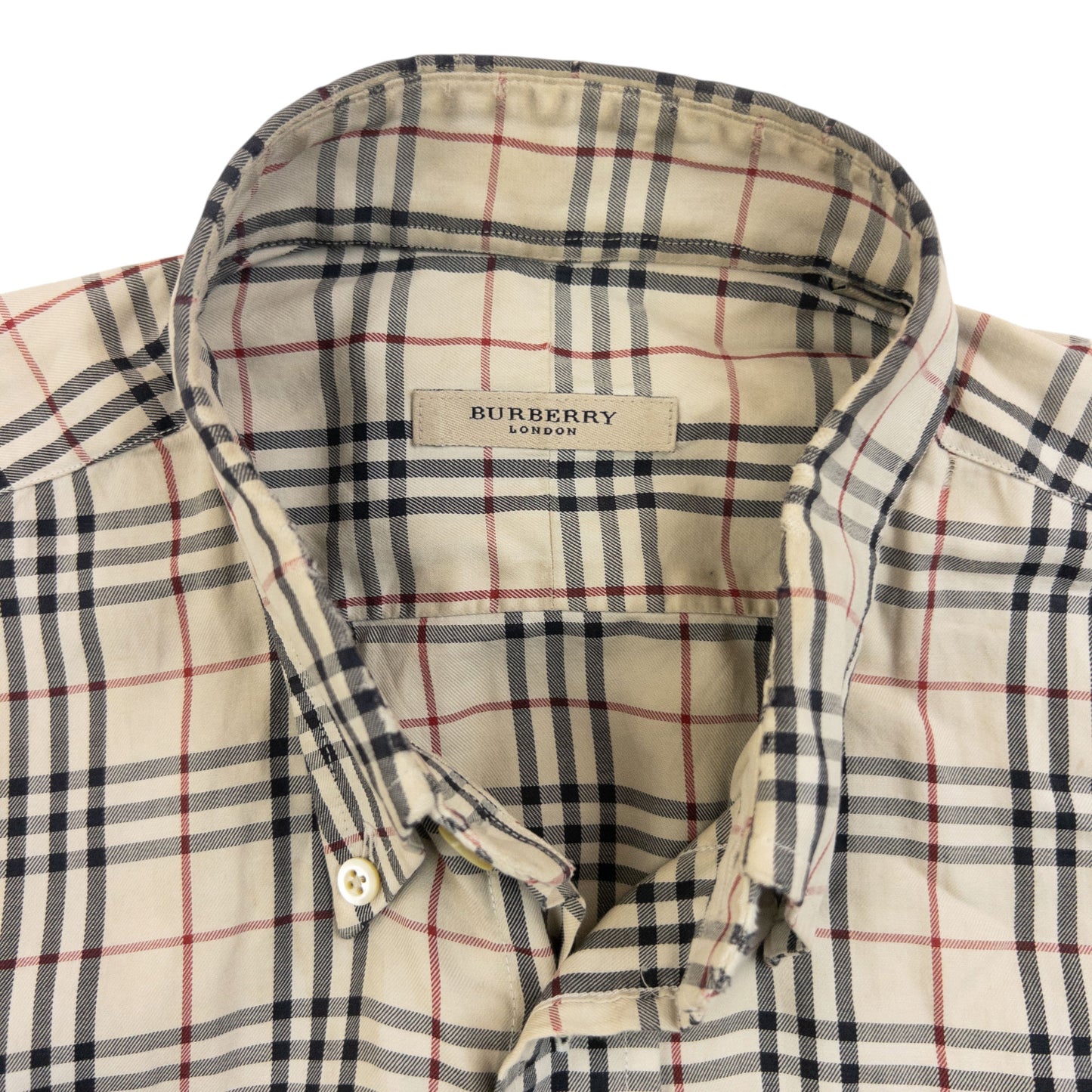 Vintage Burberry Nova Check Long Sleeve Button Up Shirt Size M