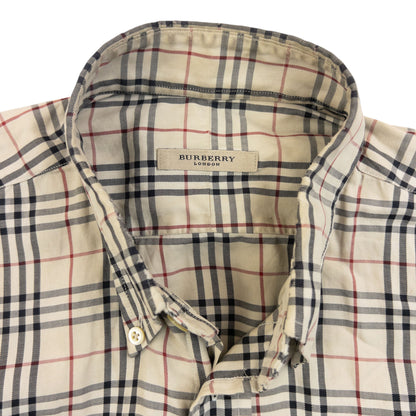 Vintage Burberry Nova Check Long Sleeve Button Up Shirt Size M