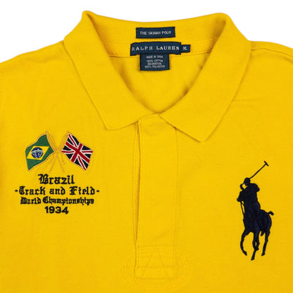 Vintage Polo Ralph Lauren Brazil Track & Field Championship Polo Shirt Size S