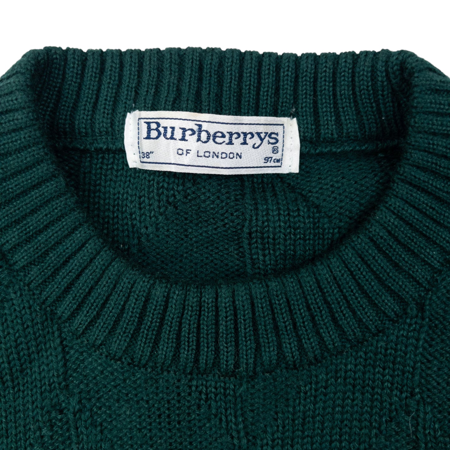 Vintage 90s Burberry Embroidered Wool Knit Jumper Size S