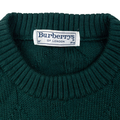 Vintage 90s Burberry Embroidered Wool Knit Jumper Size S
