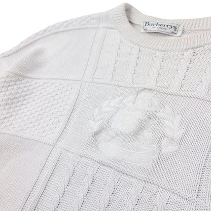Vintage Burberry Embroidered Knit Jumper Size M