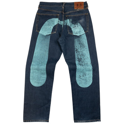 Vintage Evisu Painted Daicock Japanese Denim Jeans Size W32