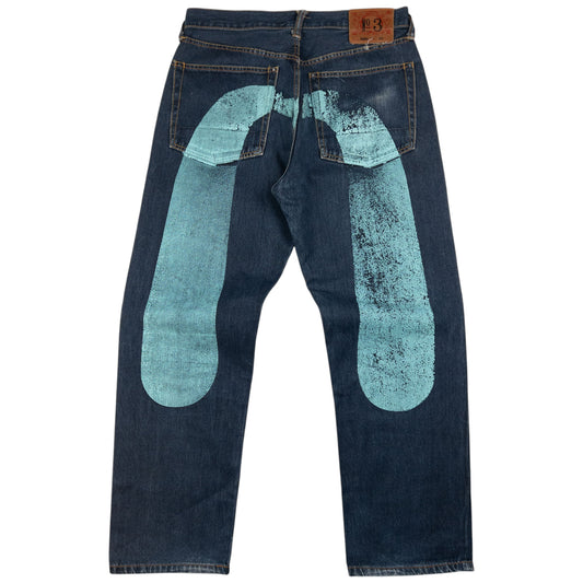 Vintage Evisu Painted Daicock Japanese Denim Jeans Size W32