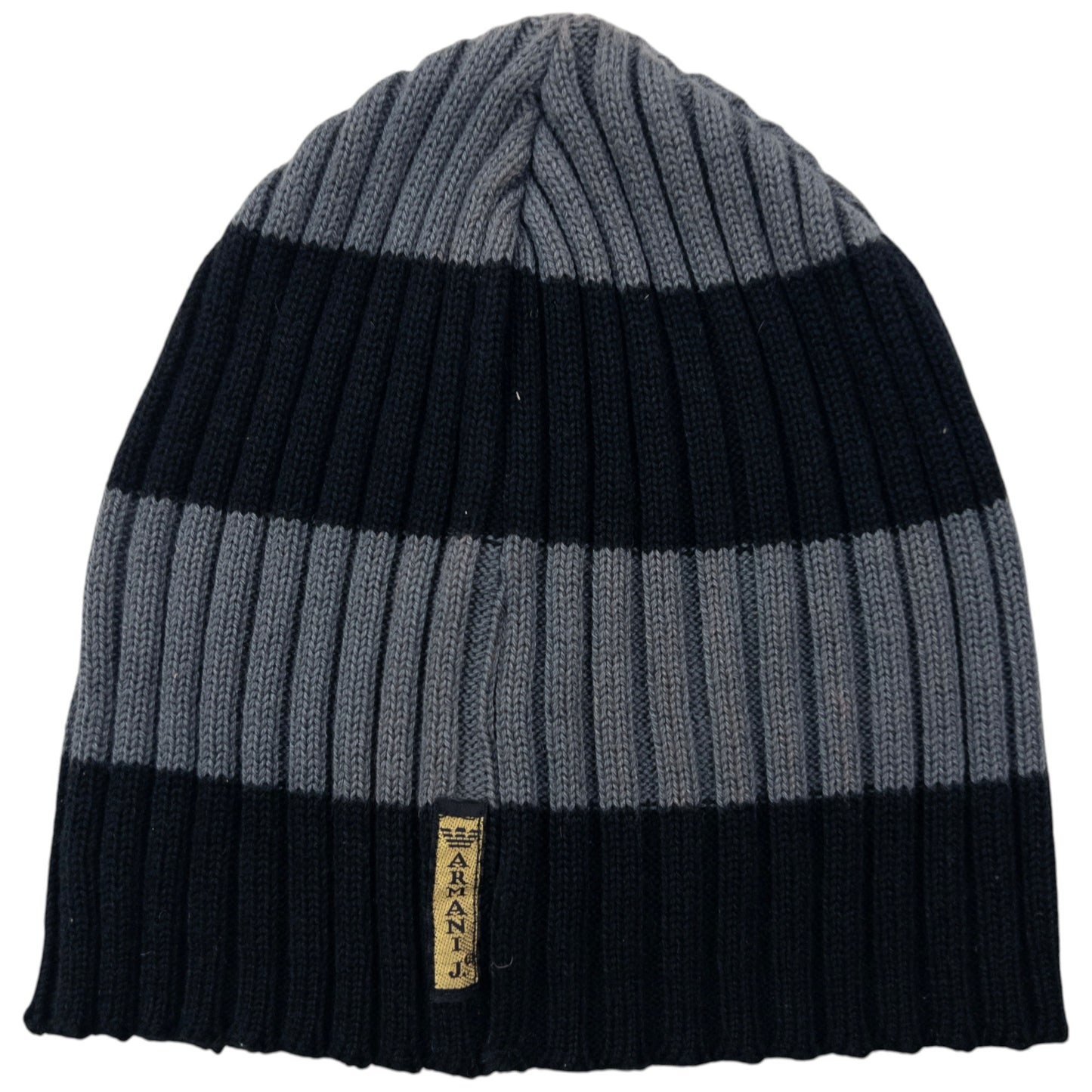 Vintage 2000s Armani Jeans Ribbed Stripe Beanie Hat