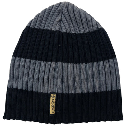 Vintage 2000s Armani Jeans Ribbed Stripe Beanie Hat