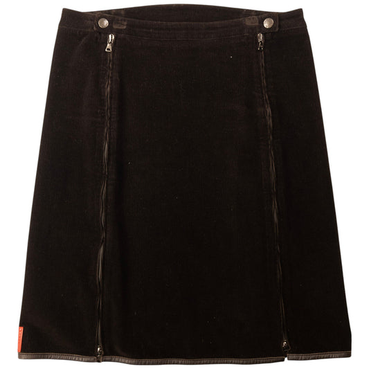 Vintage Prada Sport Full Zip Corduroy Skirt Womens Size W33