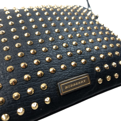 Vintage 2000s Burberry Studded Leather Crossbody Bag