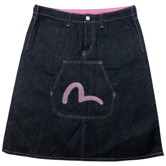 Vintage Evisu Triple Gull Japanese Denim Skirt Womens Size W25