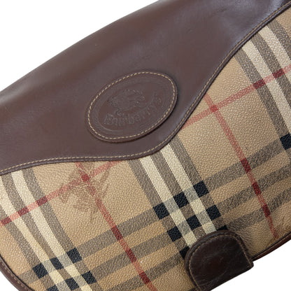 Vintage 90s Burberry Nova Check Leather Crossbody Bag