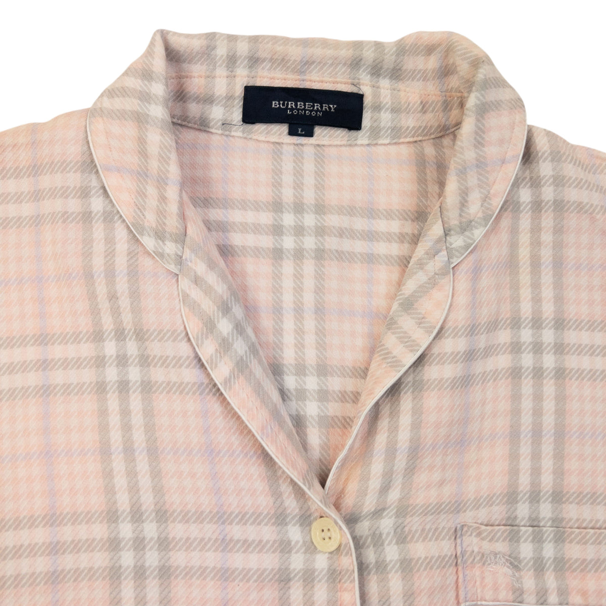 Vintage 2000s Burberry Nova Check Long Sleeve Button Up Pyjama Shirt Womens Size L