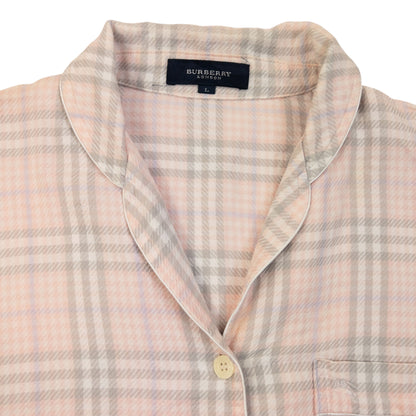 Vintage 2000s Burberry Nova Check Long Sleeve Button Up Pyjama Shirt Womens Size L