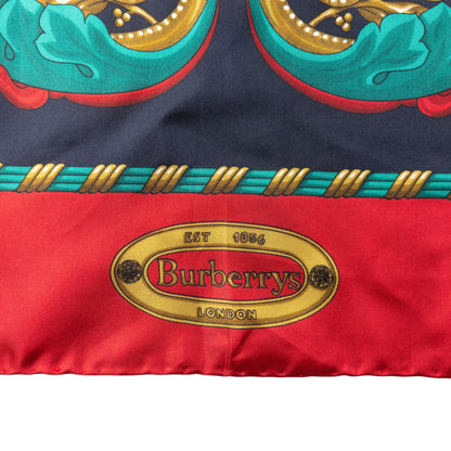 Vintage 80s Burberry Print Silk Scarf