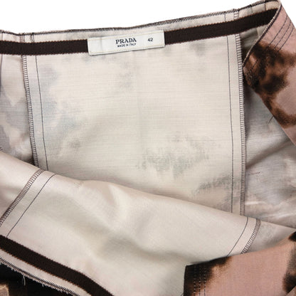 Vintage FW2004 Prada Ruched Pleat Landscape And Temple Skirt Womens Size W28