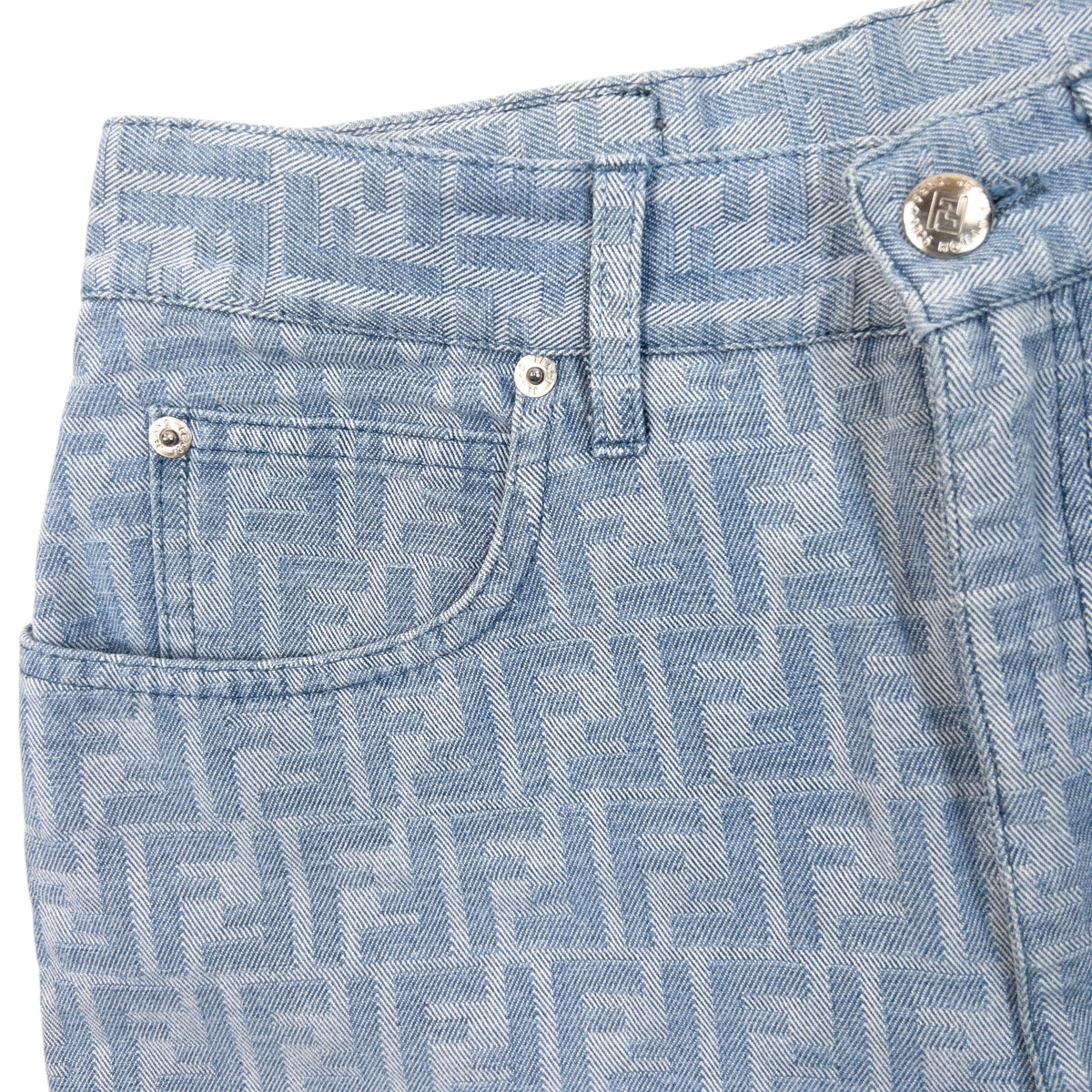 Vintage 2000s Fendi Monogram Denim Jeans Womens Size W27